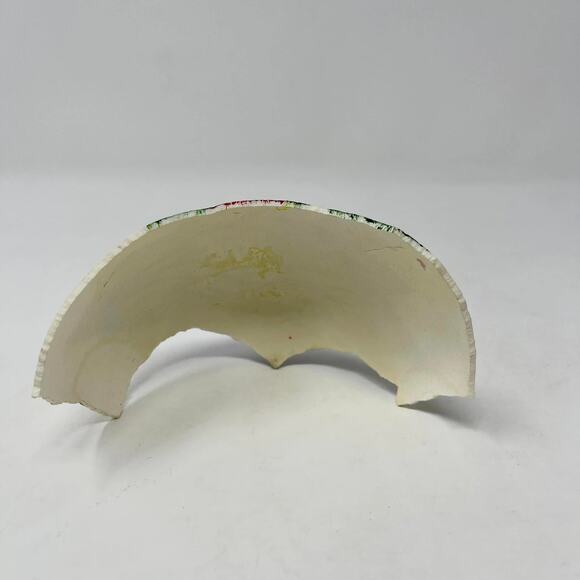 Hand Painted Red Poinsettia Flower Partial Ostrich Egg Signed Nebraska Artist - Picture 6 of 6